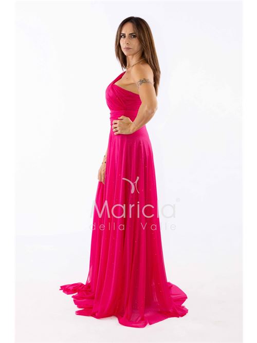 abito monospalla glitter MARICLA ELEGANCE | FI7015FUCSIA